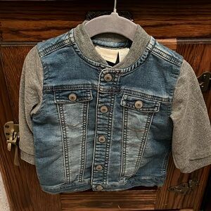 First Impressions Boy Baby 18 months Denim Jean Jacket w/Swearshirt sleeves